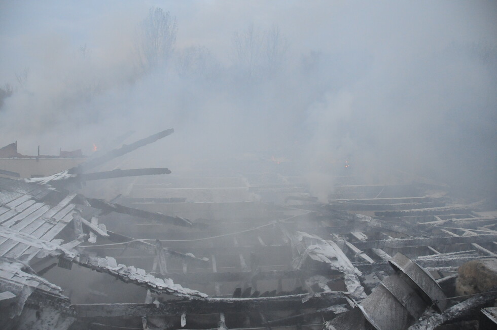 Ausgebrannter Dachstuhl