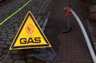 Dreieckiges Warnschild Gas