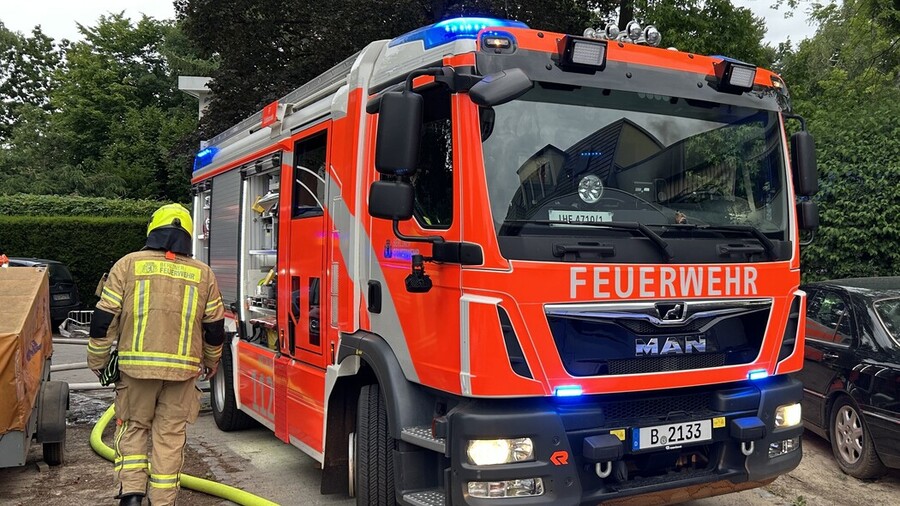 Löschfahrzeug an der Einsatzstelle