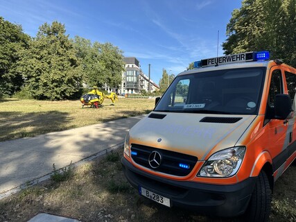 Hubschrauber an der Einsatzstelle