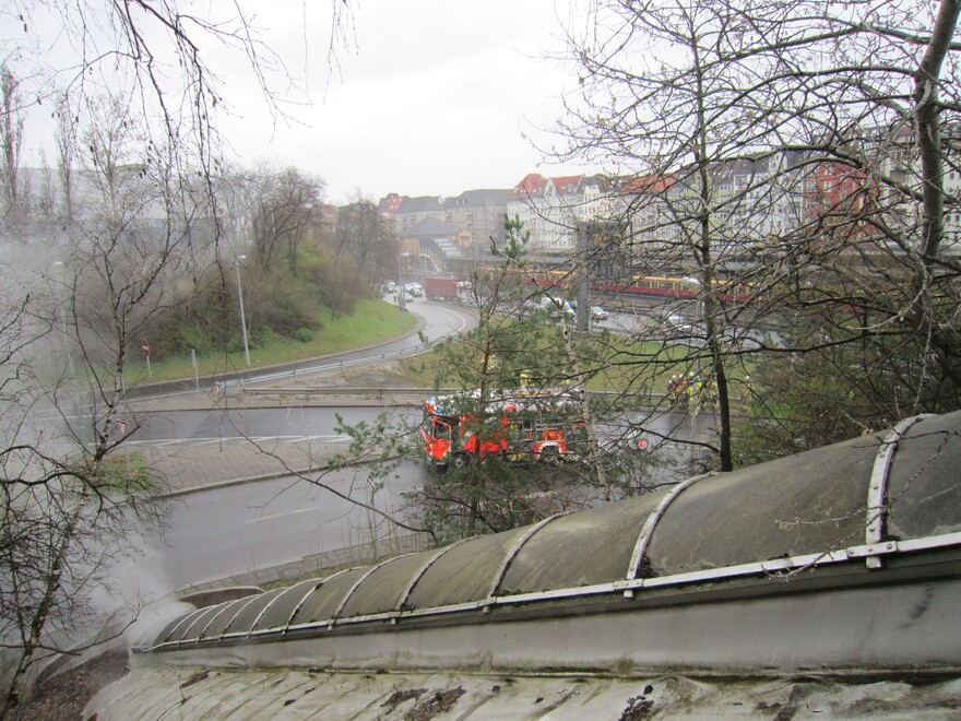 Einsatzstelle Blick zur BAB