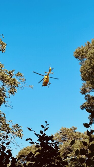 Rettungshubschrauber im Anflug.