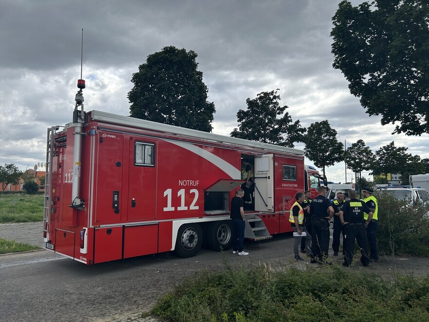 ELW2 als Befehlsstelle der Gemeinsamen Einsatzleitung