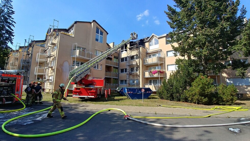 Brandbekämpfung über DLK