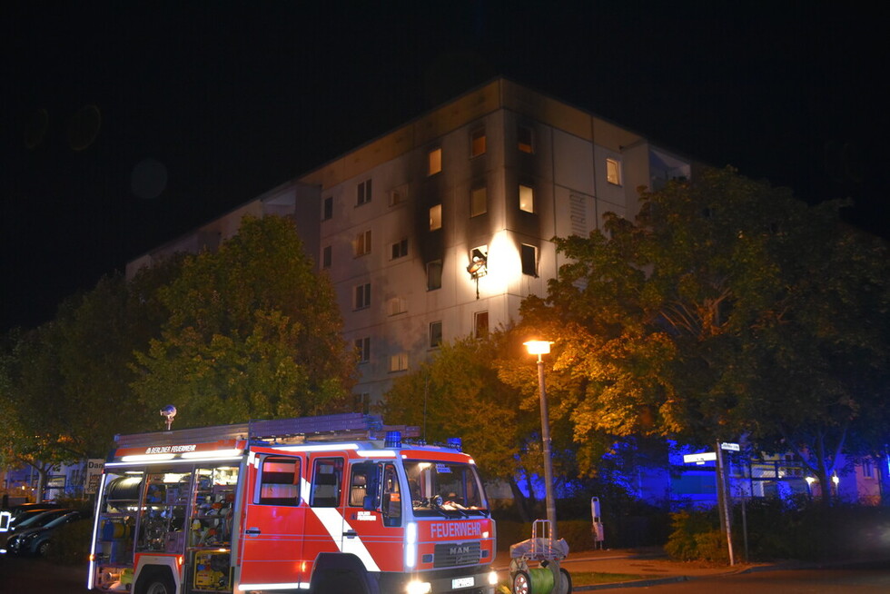 Kontrollarbeiten in Brandwohnung