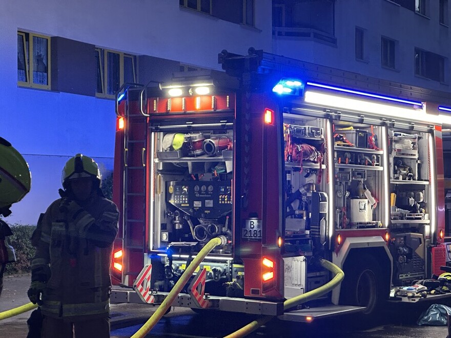 Löschfahrzeug an der Einsatzstelle