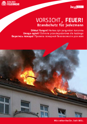 Vorsicht, Feuer! Dokument Vorsicht, Feuer! Abbildung der Titelseite