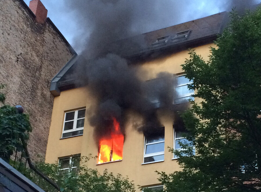 Feuerschein aus der Wohnung