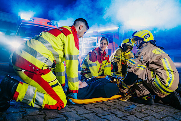 Feuerwehrleute bei einer Übung
