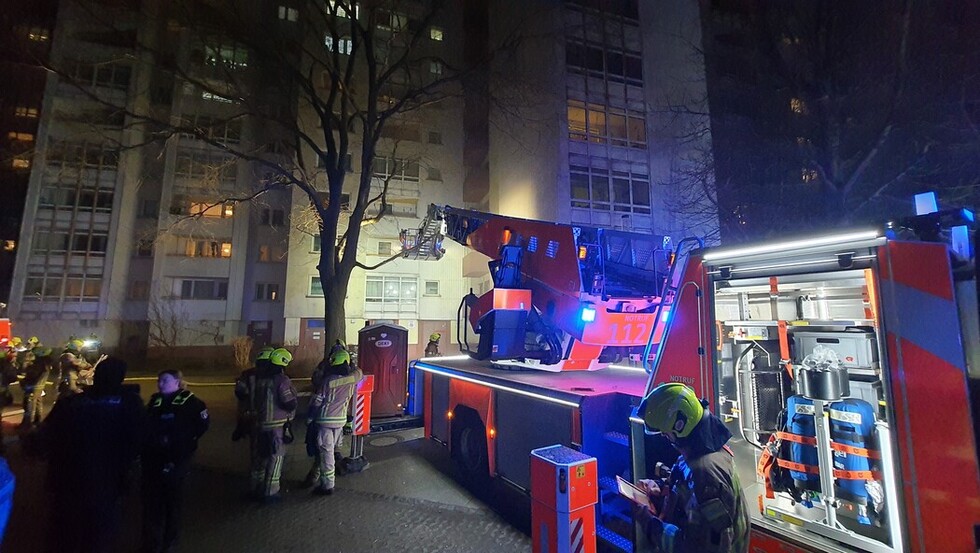 DLK an der Einsatzstelle