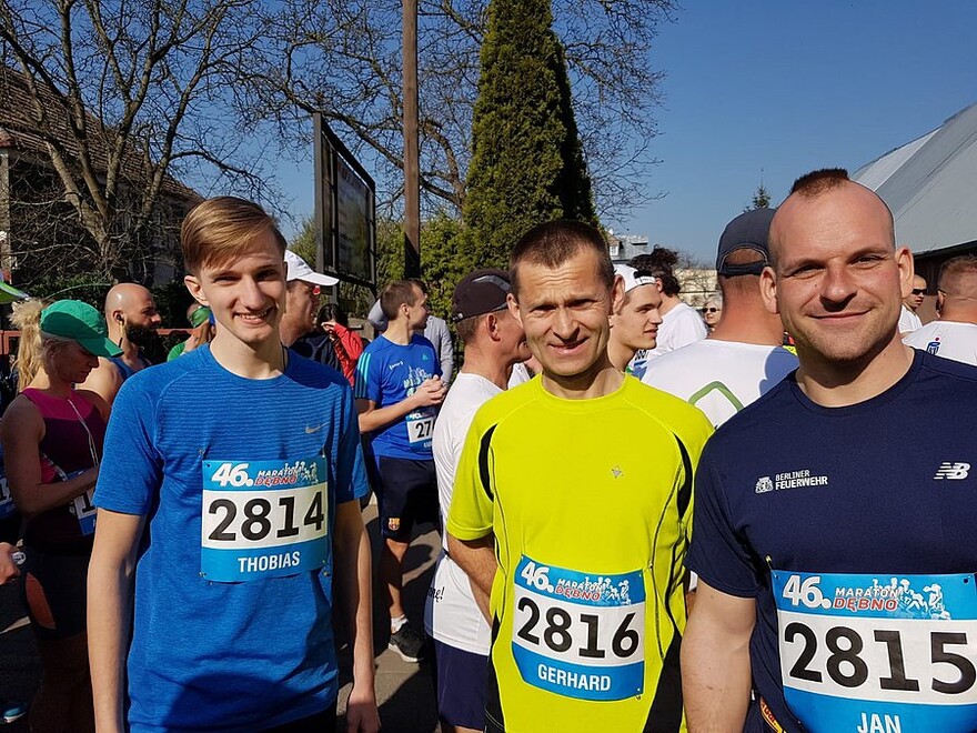 Die drei Läufer, von links: Tobias Bodin, Gerhard Meinusch und Jan Oriwol