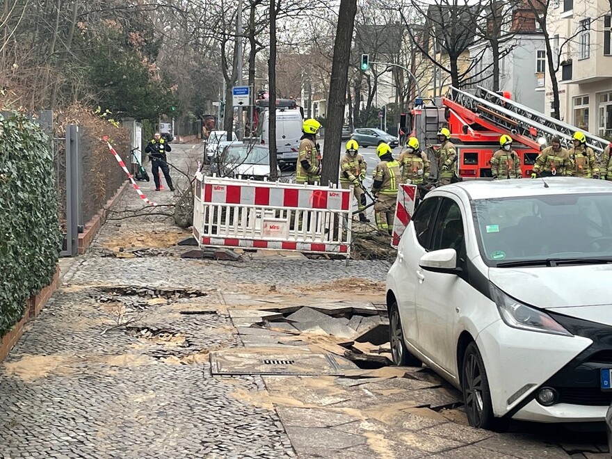 unterspülte Einsatzstelle