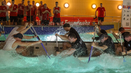 Action auf dem Wasser.