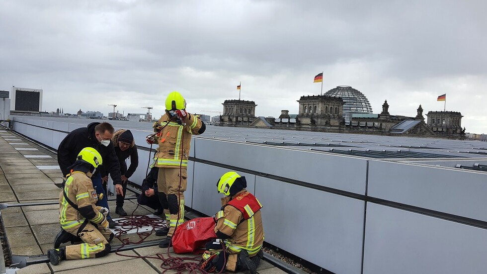 Einsatz auf dem Paul-Löbe-Haus des deutschen Bundestages