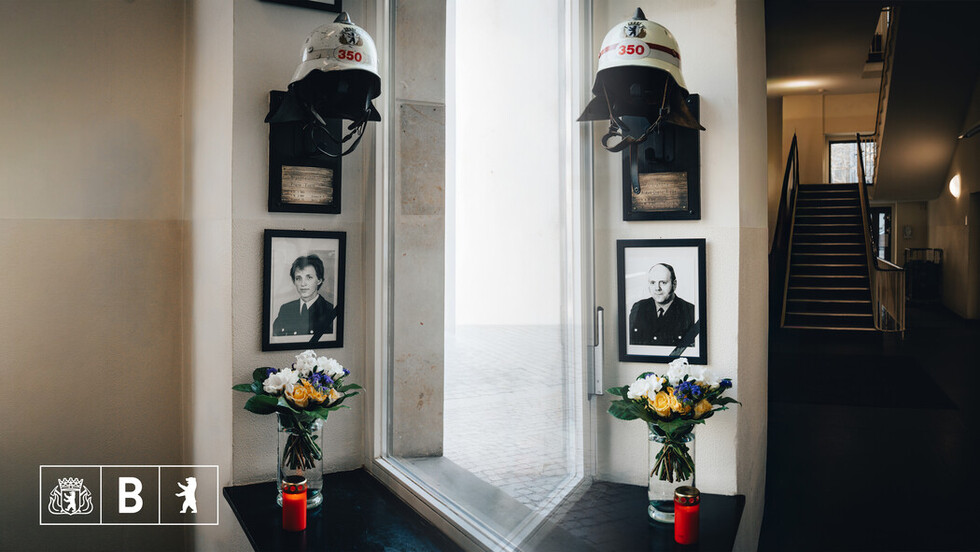 Gedenkschrein auf der Feuerwache Wilmersdorf.