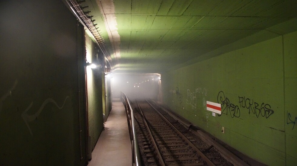 Verrauchter Tunnelbereich