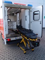 Rettungswagen Modell 2020, Heck mit Patiententrage