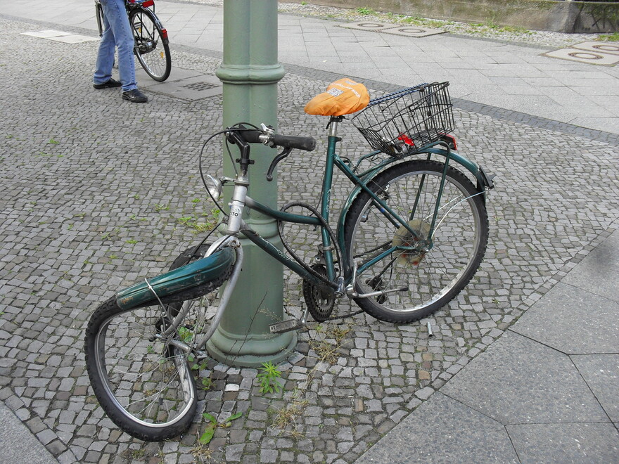 Verunfalltes Fahrrad