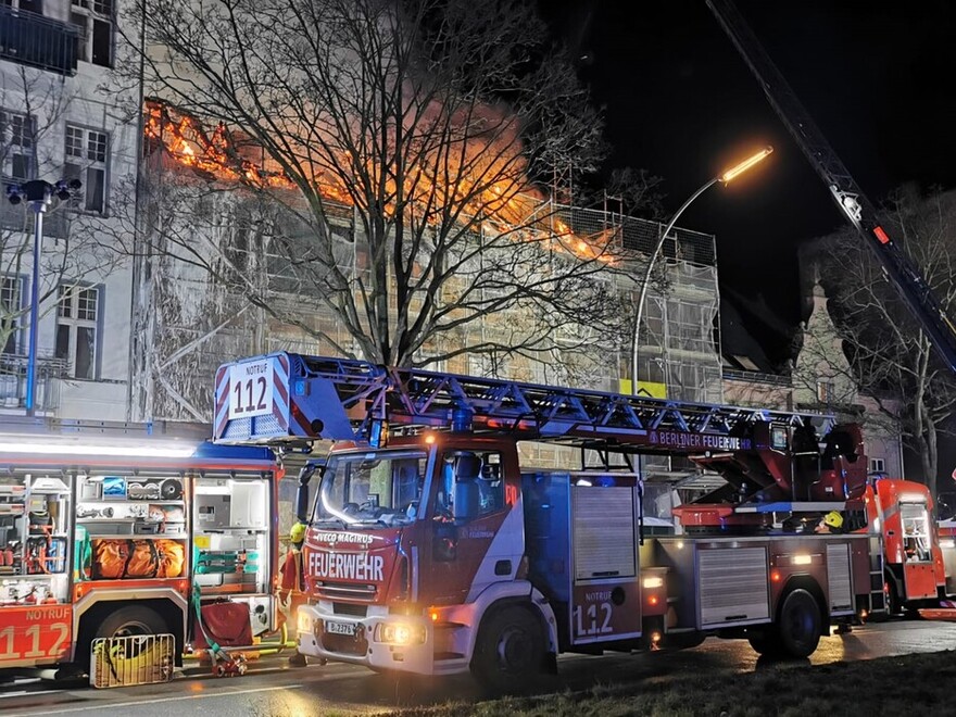 DLK an der Einsatzstelle