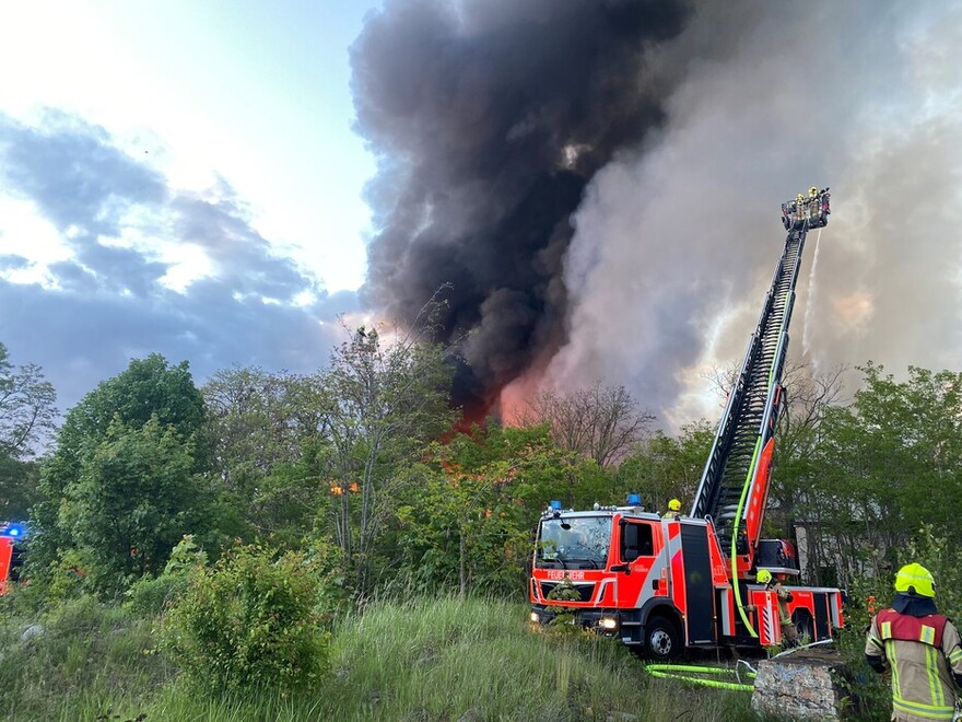 Brandbekämpfung über DLK