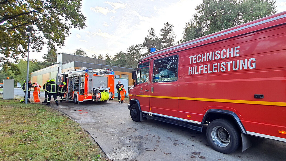 Eintreffen erster Kräfte am Übungsgelände