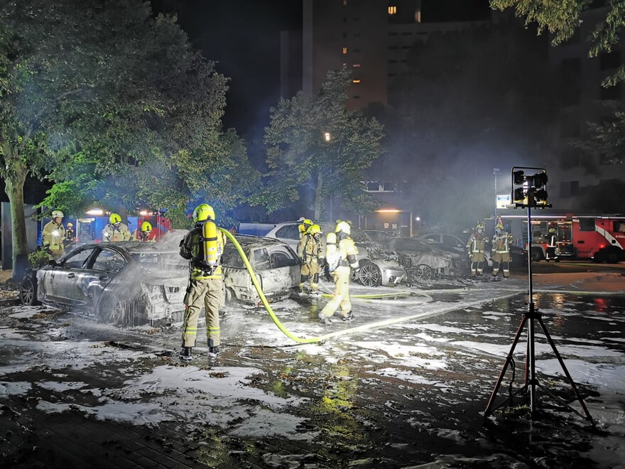 PKW Brand in Kreuzberg, Nachlöscharbeiten