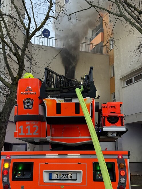 Brandbekämpfung über Drehleiter