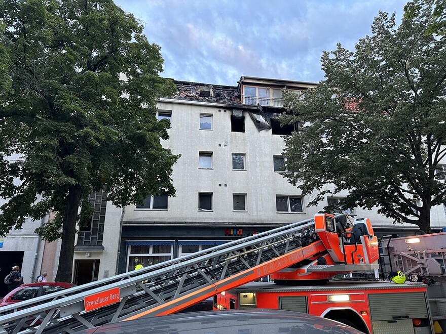 Einsatzstelle in den frühen Morgenstunden.