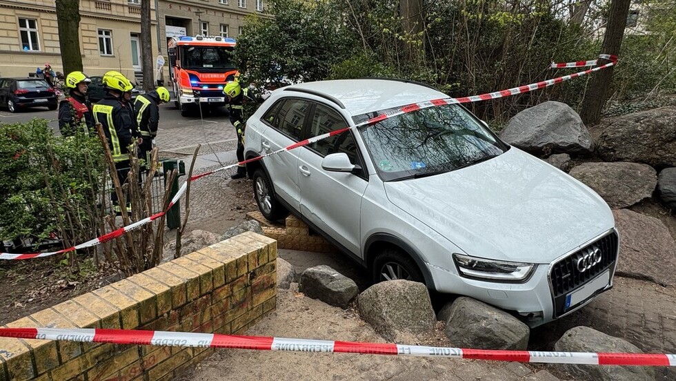 Verkeilter Pkw