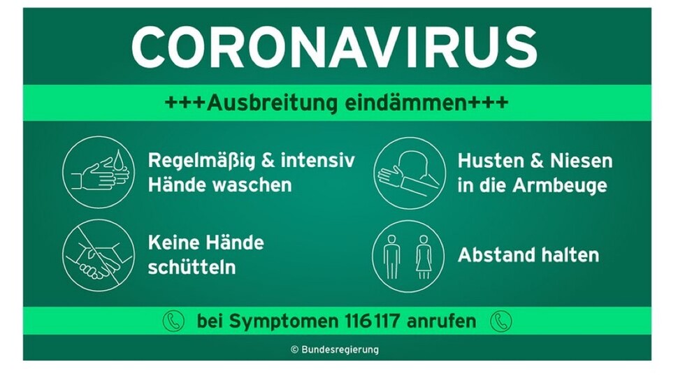 Hygienemaßnahmen der Bundesregierung