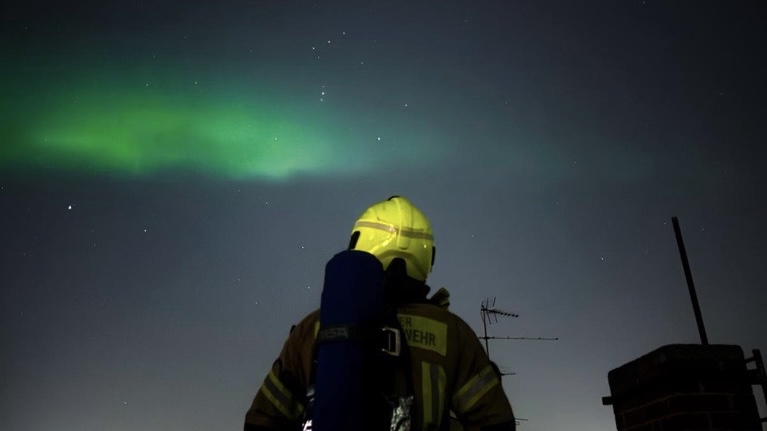 Zeit für einen Blick nach oben nach Abschluss des Einsatzes