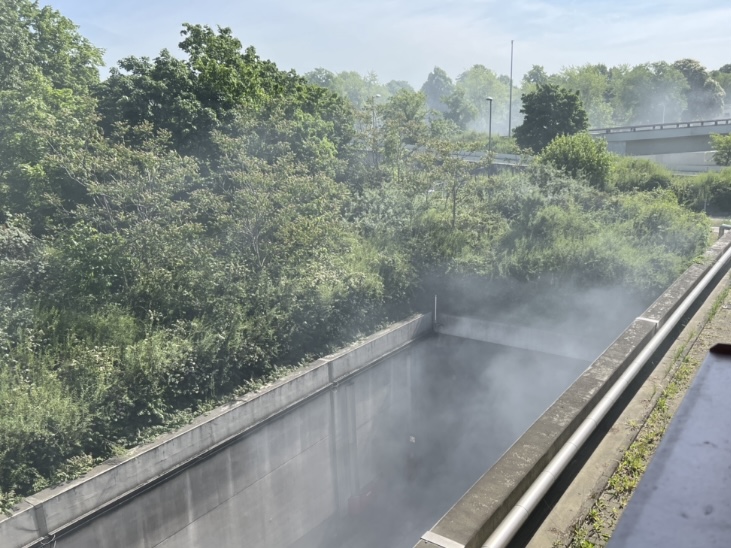 Brandrauch aus dem Tunnel