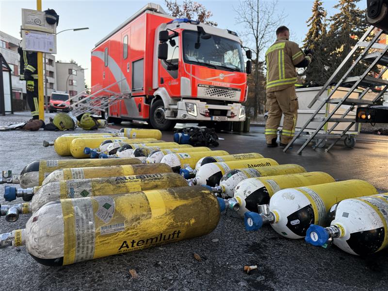 Eingesetzte Atemluftflaschen