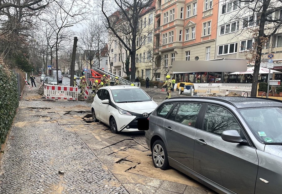 unterspülte Einsatzstelle